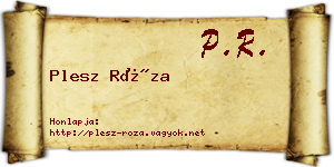 Plesz Róza névjegykártya